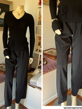 Tailored Black Straight-Leg Trousers for Women